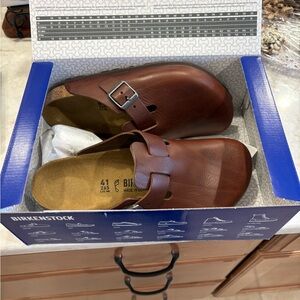 Birkenstock Boston Bs Leather Vintage Wood Roast Color